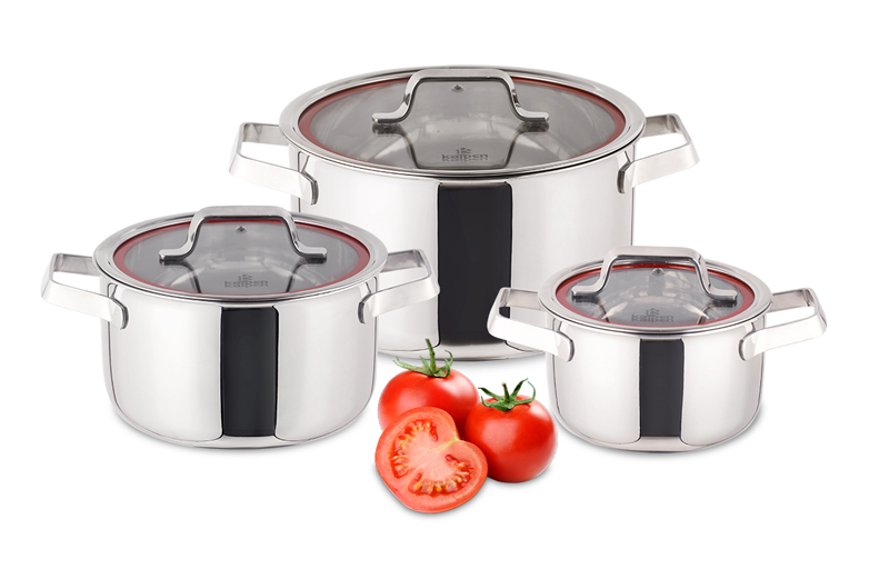Bộ nồi inox 3 món Kalpen Emer EM1 - Hàng chính hãng