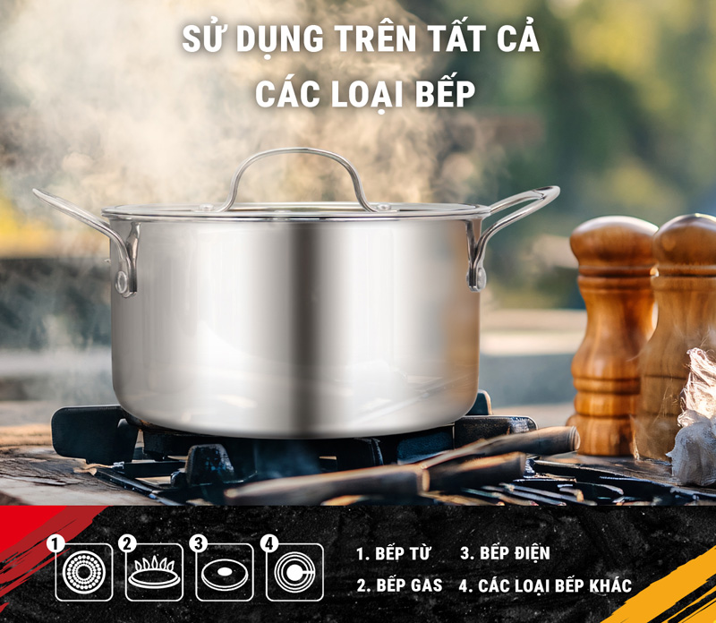 Bộ nồi inox 3 lớp Kalpen Kampfer KF1 - Hàng chính hãng