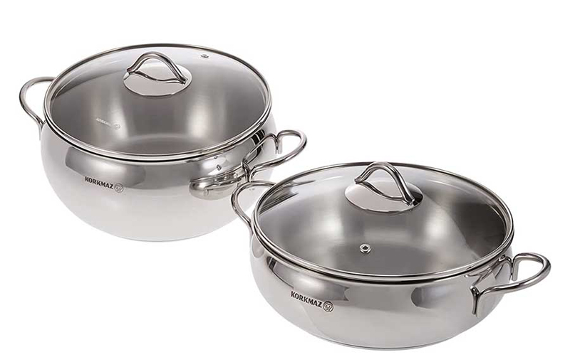 Bộ nồi chảo inox Korkmaz Tombik A1800 - 9 món - Hàng chính hãng