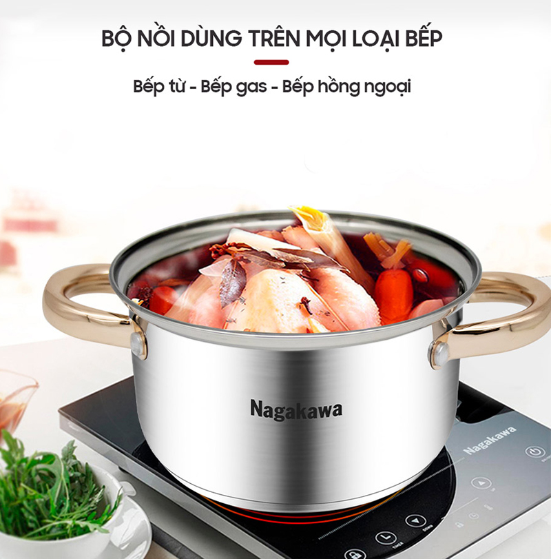 Nồi có thể nấu được trên tất cả các loại bếp.