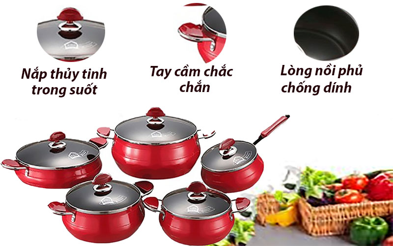 Bộ nồi nhôm 5 chiếc PoongNyun FAP(R) - Hàng chính hãng