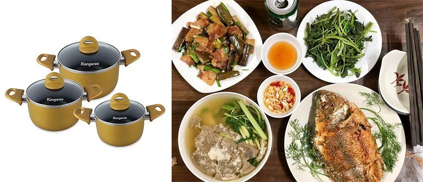 Bộ nồi nhôm Kangaroo KG935 - Hàng chính hãng