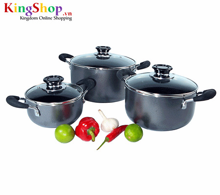 Bộ nồi nhôm chống dính Taka TK-N03S - Hàng chính hãng