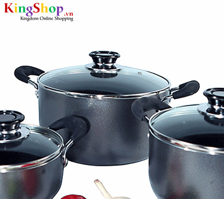 Bộ nồi nhôm chống dính Taka TK-N03S - Hàng chính hãng