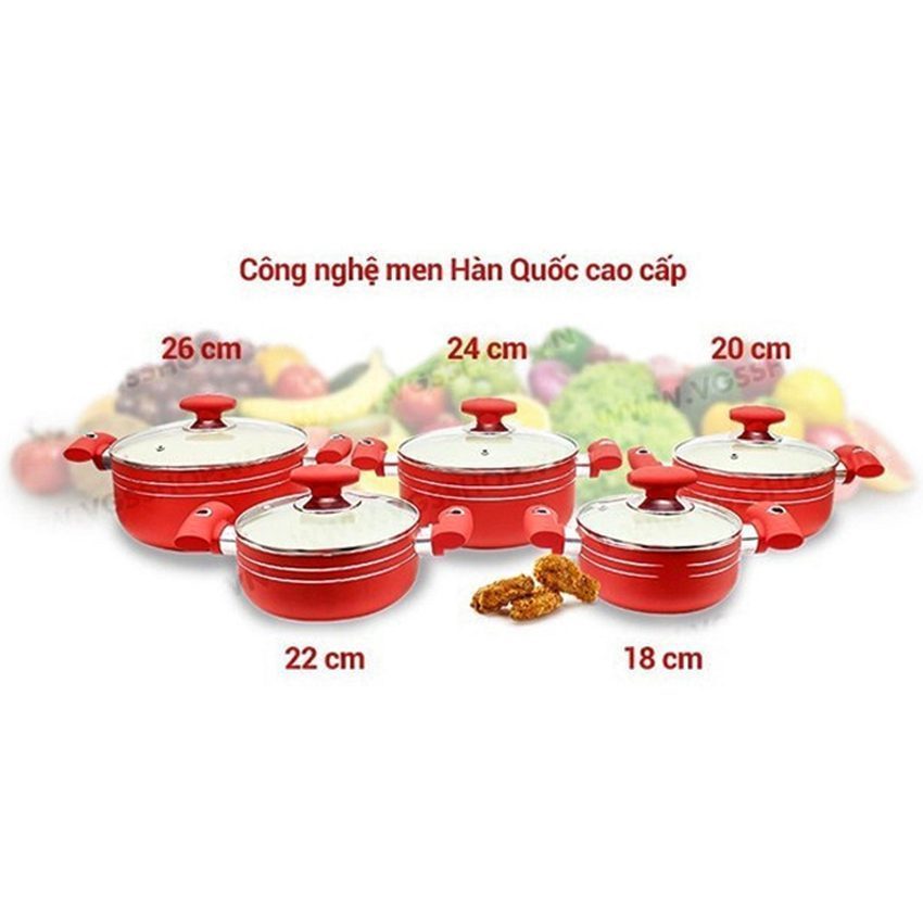 Bộ nồi men 6 cái Watashi