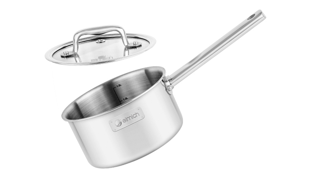 Bộ nồi inox liền khối Elmich Trimax ECO EL-8005 size 18, 20, 26, quánh 16cm - Hàng chính hãng