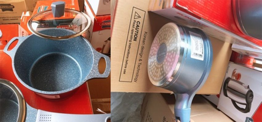 Bộ nồi quánh vân đá đáy từ Sunhouse SHG2003MMA - Hàng chính hãng