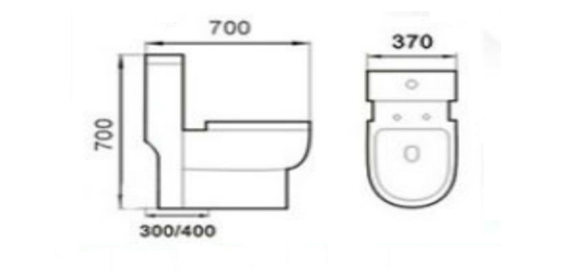 kích thước bồn cầu 1 khối Sumika A-0105