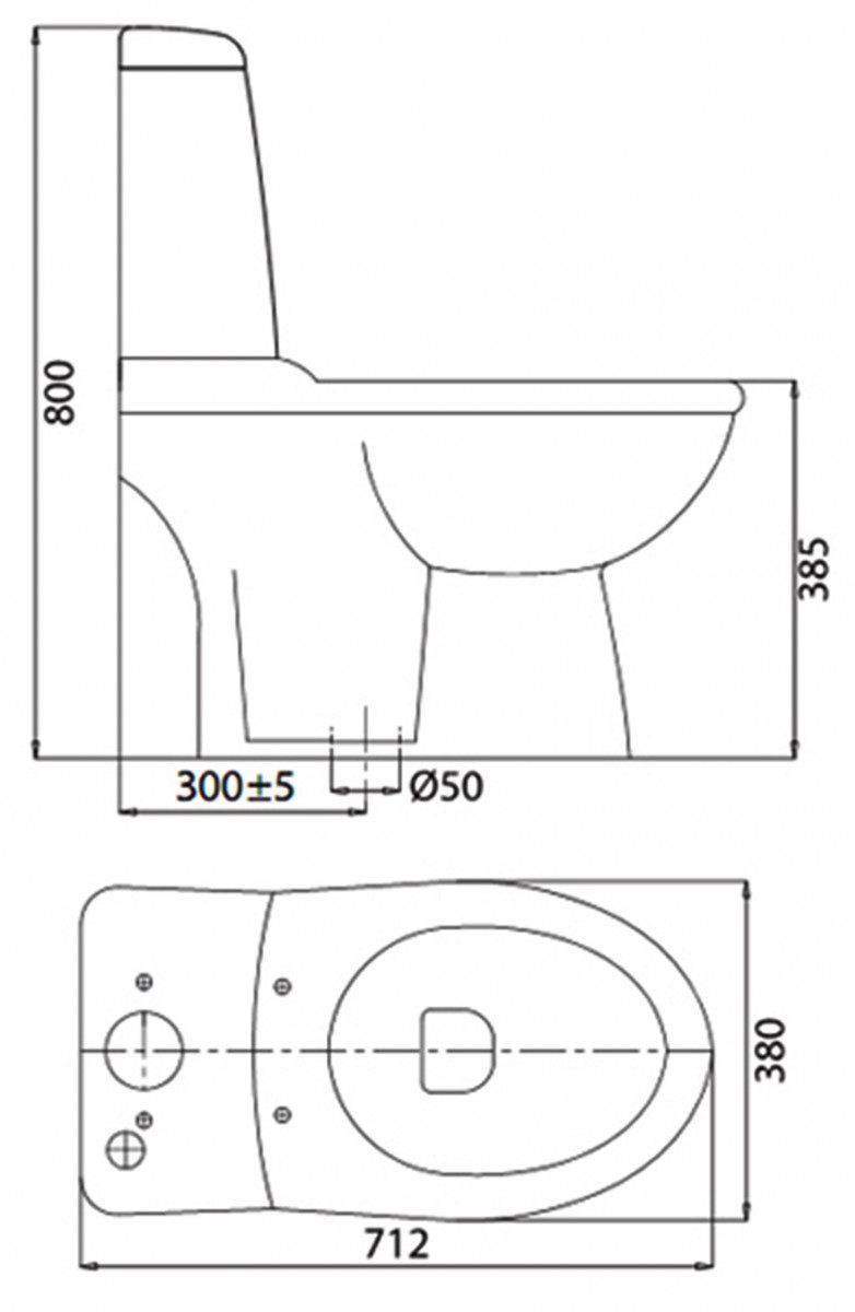 Bồn cầu hai khối Viglacera VI107 - Hàng chính hãng
