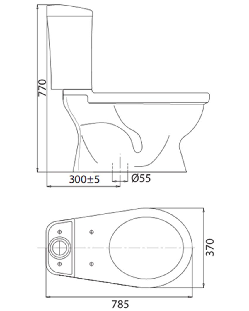 Bồn cầu hai khối Viglacera VI28 - Hàng chính hãng