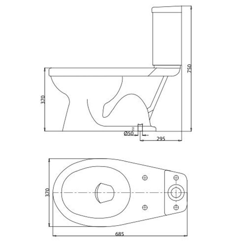 Bồn cầu hai khối Viglacera VI44 - Hàng chính hãng