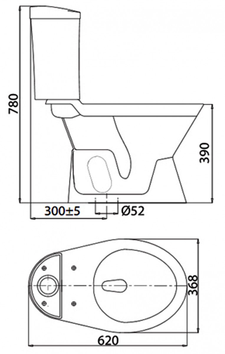 Bồn cầu hai khối Viglacera VI66 - Hàng chính hãng