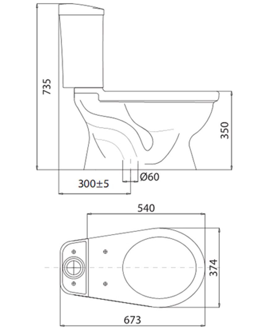 Bồn cầu hai khối Viglacera VI77 - Hàng chính hãng