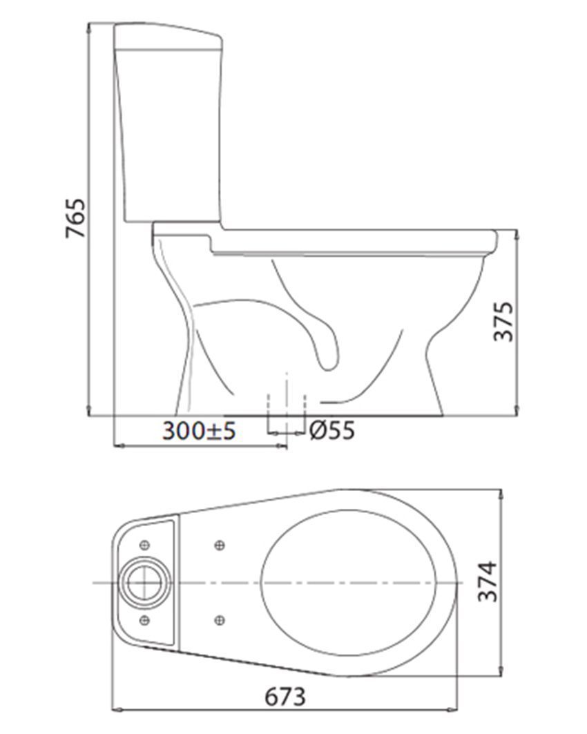 Bồn cầu hai khối Viglacera VI88 - Hàng chính hãng