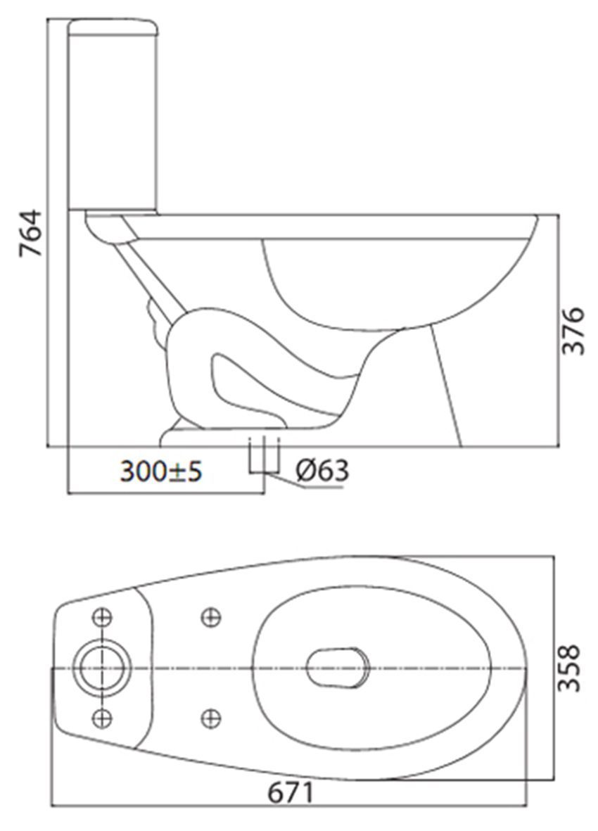 Bồn cầu hai khối Viglacera VT34 - Hàng chính hãng