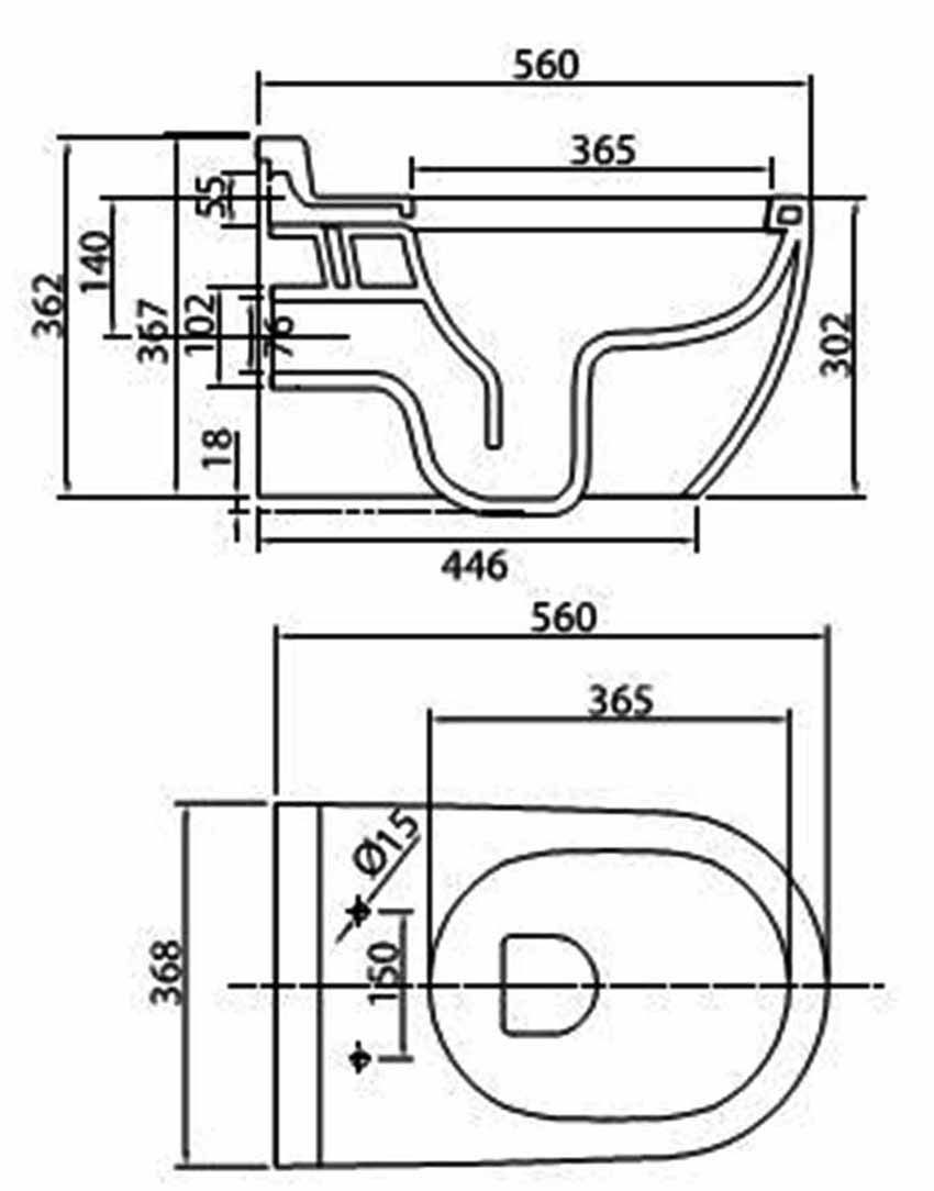 Bồn cầu két nước âm tường Viglacera V51KA - Hàng chính hãng