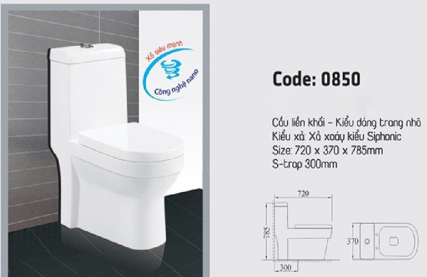 Bồn cầu liền khối Kassani 0850 - Hàng chính hãng