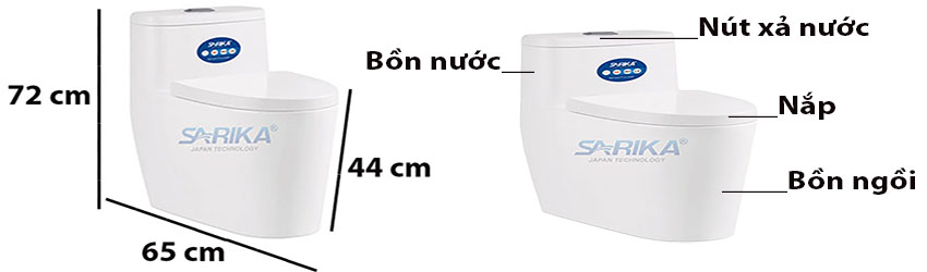 Bồn cầu liền khối Sarika SR–004 - Hàng chính hãng