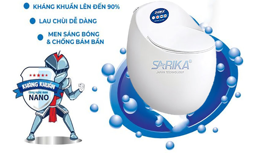 Công nghệ men nano của Bồn cầu một khối Sarika SR-006