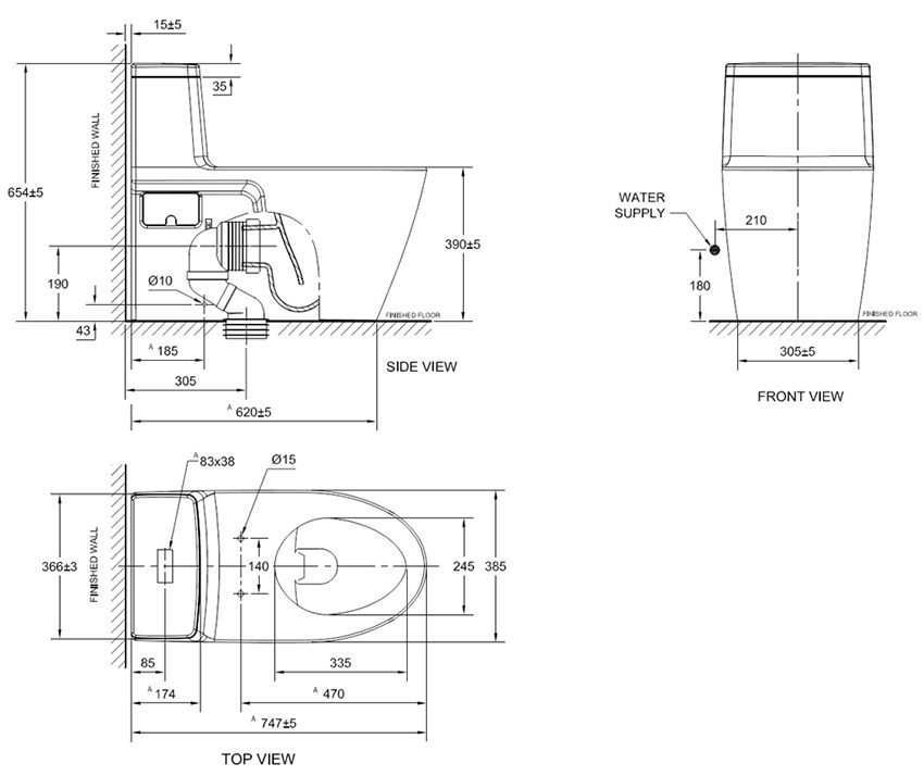 Bồn cầu một khối American Standard 2007SC-WT - Hàng chính hãng