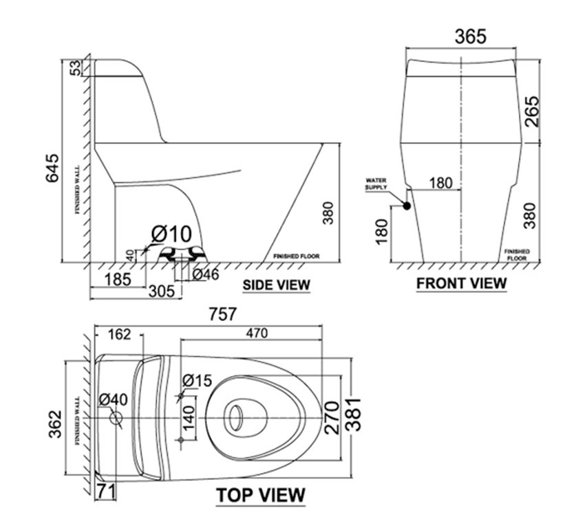 Bồn cầu một khối American Standard VF-2010 - Hàng chính hãng