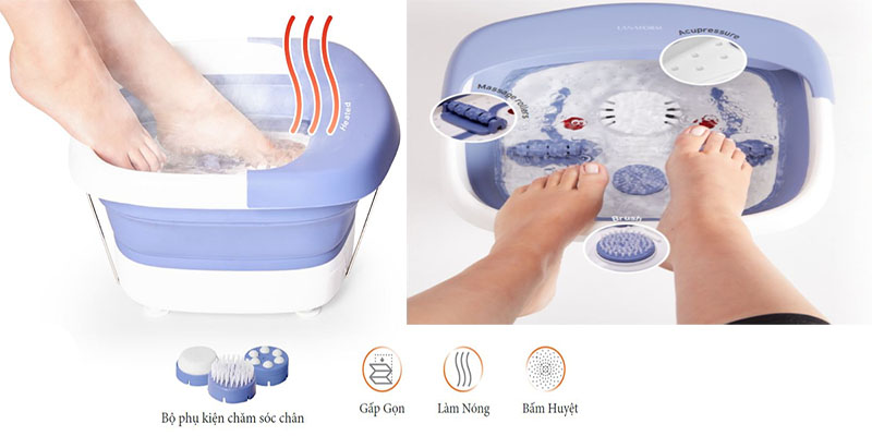 Bồn ngâm chân hồng ngoại gấp gọn Lanaform LA110416 - Hàng chính hãng