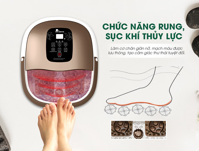 Chức năng rung, sục thủy lực sẽ giúp mạch máu được lưu thông tốt hơn