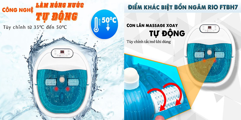 Bồn ngâm chân massage Rio FTBH7 - Hàng chính hãng