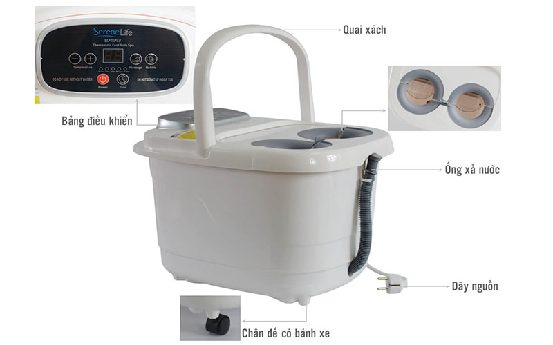 Bồn ngâm chân massage SereneLife SLFTSP18 - Hàng chính hãng