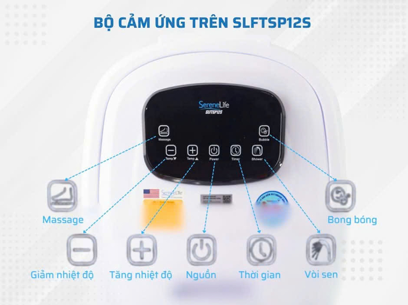 Bồn ngâm chân con lăn tự động SereneLife SLFTSP12S - Hàng chính hãng