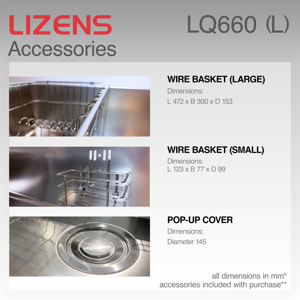 Bồn rửa chén inox 304 1 ngăn Lizens LQ 660 - Hàng chính hãng