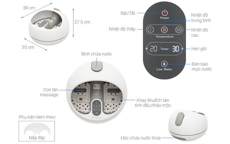 Bồn xông hơi massage chân Rio FTBH9 - Hàng chính hãng