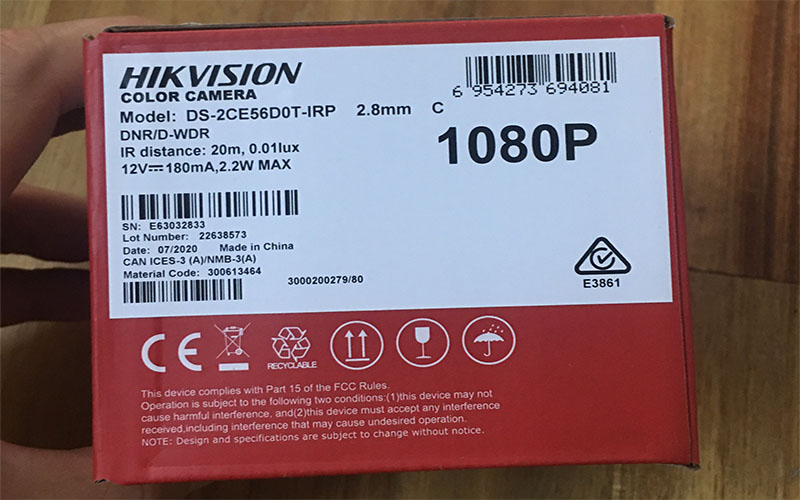 Camera hồng ngoại Hikvision DS-2CE56D0T-IRP - Hàng chính hãng