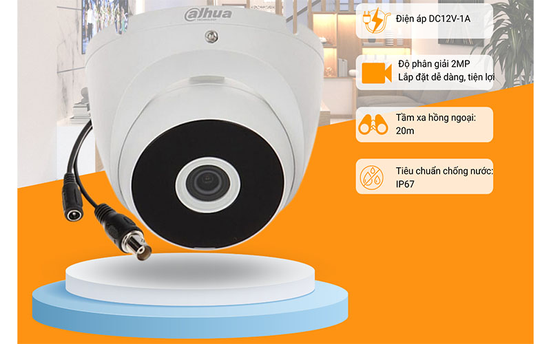 Camera HDCVI bán cầu hồng ngoại Dahua DH-HAC-T2A21P - Hàng chính hãng