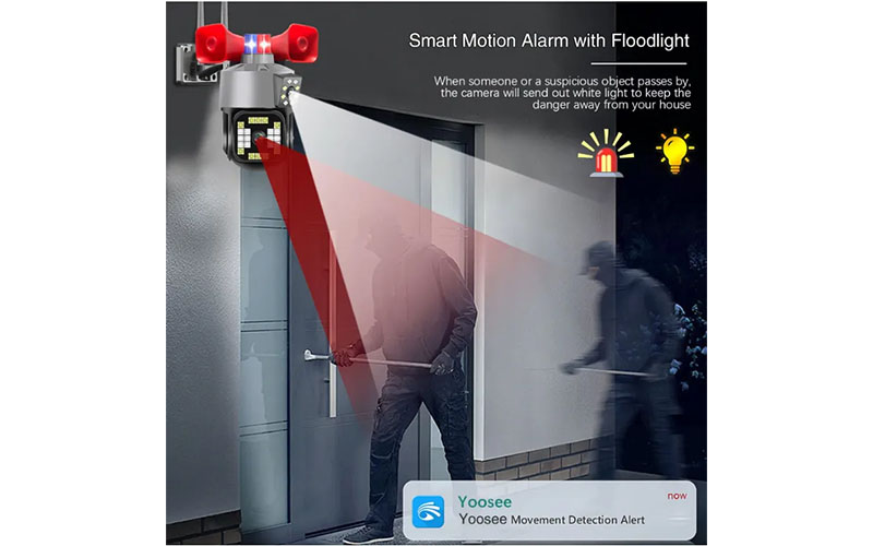 Camera Ip wifi 2 mắt còi hú Yoosee Q30D - Hàng chính hãng