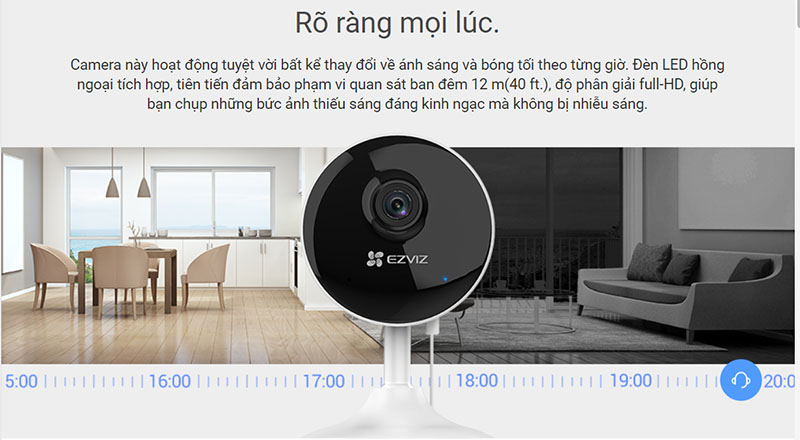 Chất lượng hình ảnh của Camera wifi trong nhà EZVIZ C1C