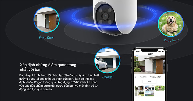 Camera IP wifi EZVIZ H8C-2K-4MP - Hàng chính hãng