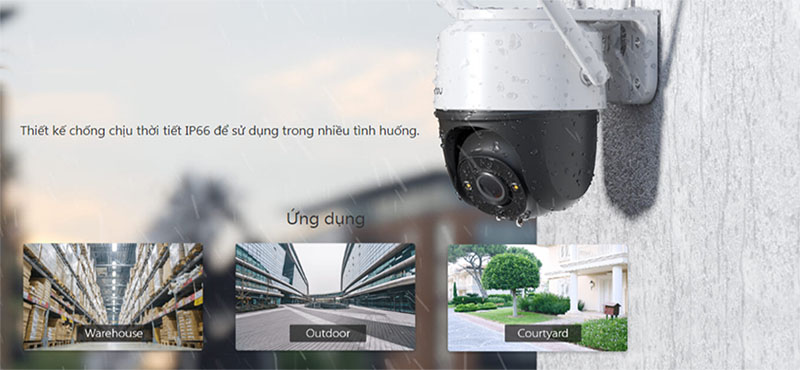 Khả năng chống nước IP66 của Camera IP wifi IMOU Cruiser IPC-S42FP