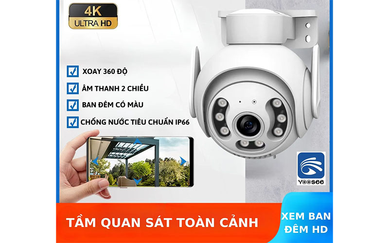 Camera Ip wifi ngoài trời Yoosee PTZ-2306-2K - Hàng chính hãng