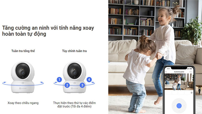 Camera Wifi EZVIZ CS-H6C PRO 4MP - Hàng chính hãng