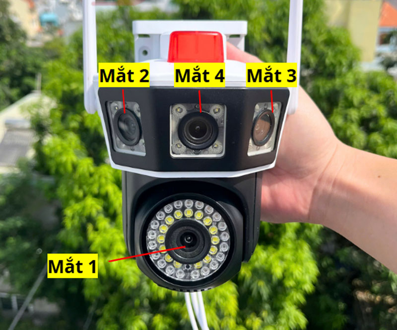 Camera Wifi Yoosee 4 mắt 3 khung hình F066 - Hàng chính hãng