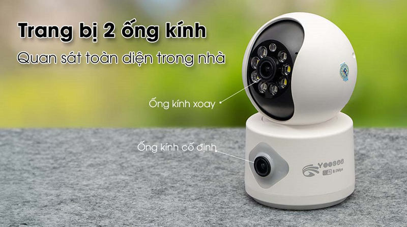 Được trang bị 2 ống kính, quan sát được toàn diện