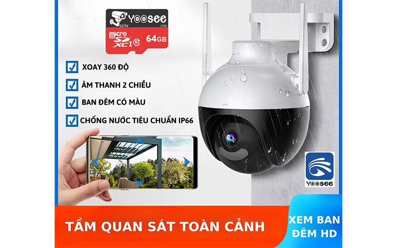Camera ngoài trời Yoosee 2008-2K - Hàng chính hãng