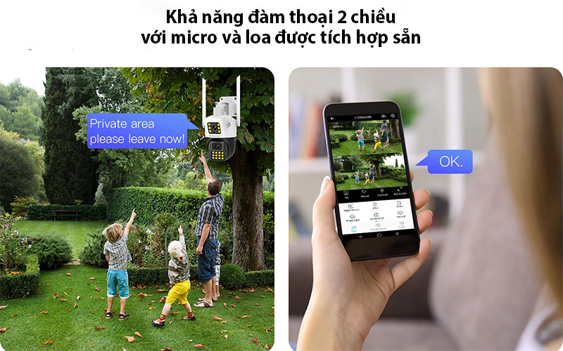 Camera sim 4G ống kính kép ngoài trời Vstarcam CG663DR - Hàng chính hãng