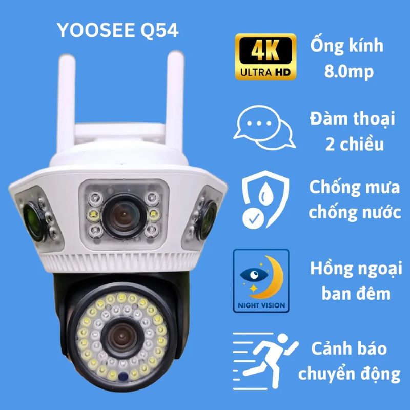 Camera Wifi 4 mắt Yoosee Q54 - Hàng chính hãng