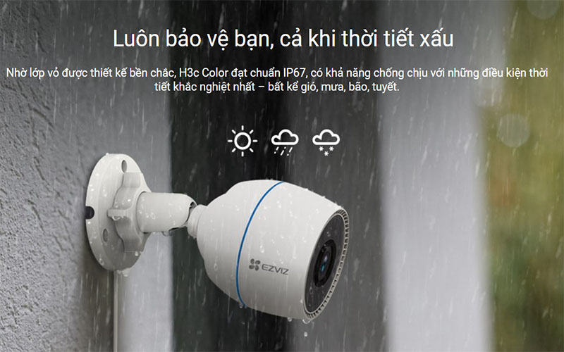 Camera wifi ngoài trời EZVIZ H3C - Hàng chính hãng
