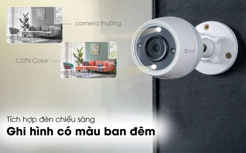 Camera wifi ngoài trời EZVIZ H3C 2MP Color - Hàng chính hãng