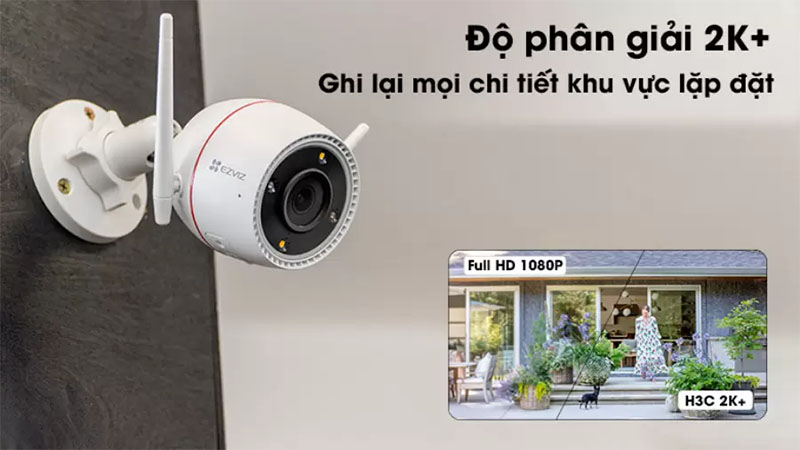 Camera wifi ngoài trời EZVIZ H3C-4MP-2K+ - Hàng chính hãng