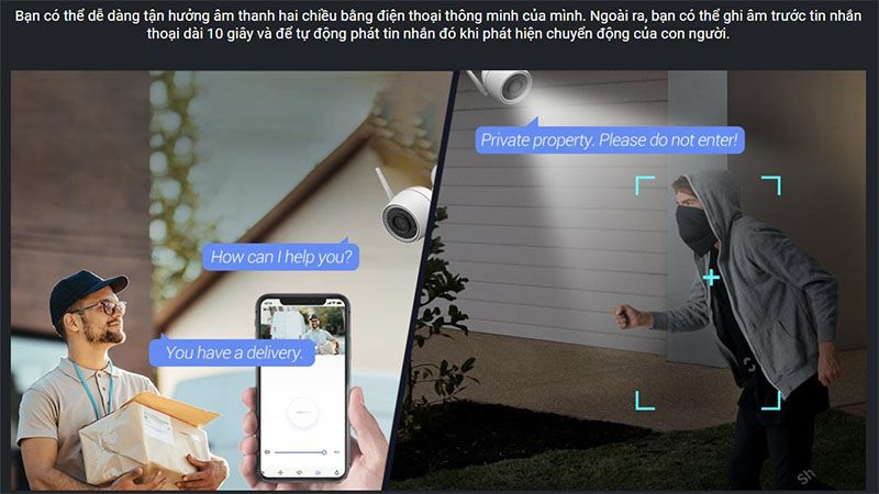Camera wifi ngoài trời EZVIZ H3C-4MP-2K+ - Hàng chính hãng