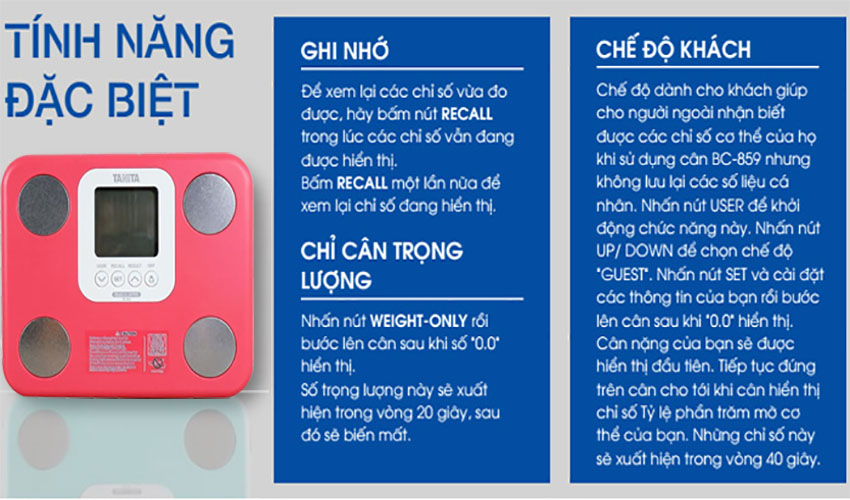 Cân sức khỏe điện tử Tanita BC-859 - Hàng chính hãng